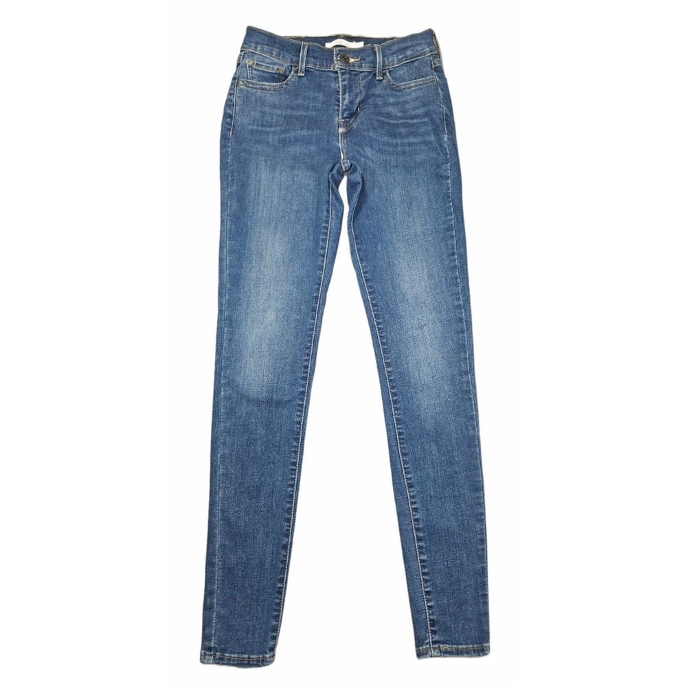 Levis 710 Super Skinny Jeans Womens 26 W26 L30 Medium Wash Blue Denim Stretch
